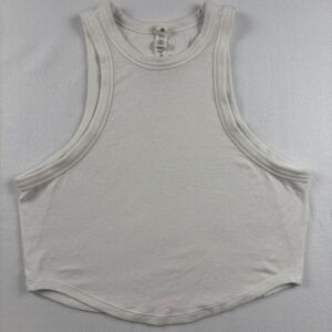 Lululemon White Cropped Tank Top | Size 8